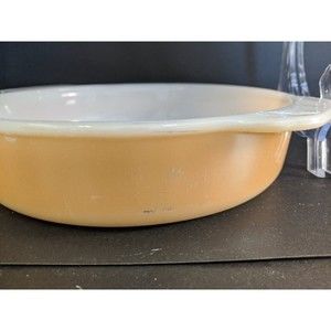Fire King Peach Luster 8” Cake Casserole